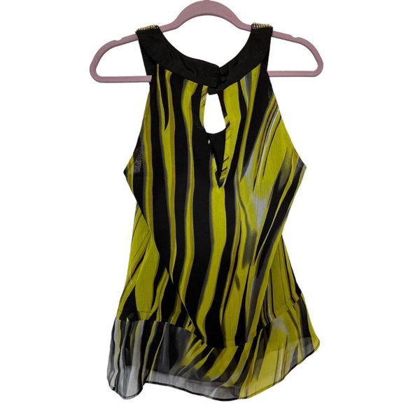 Star by Julien MacDonald Beaded Green Leaf V Neck Tunic Top Cruise Vacation Club - Picture 3 of 10